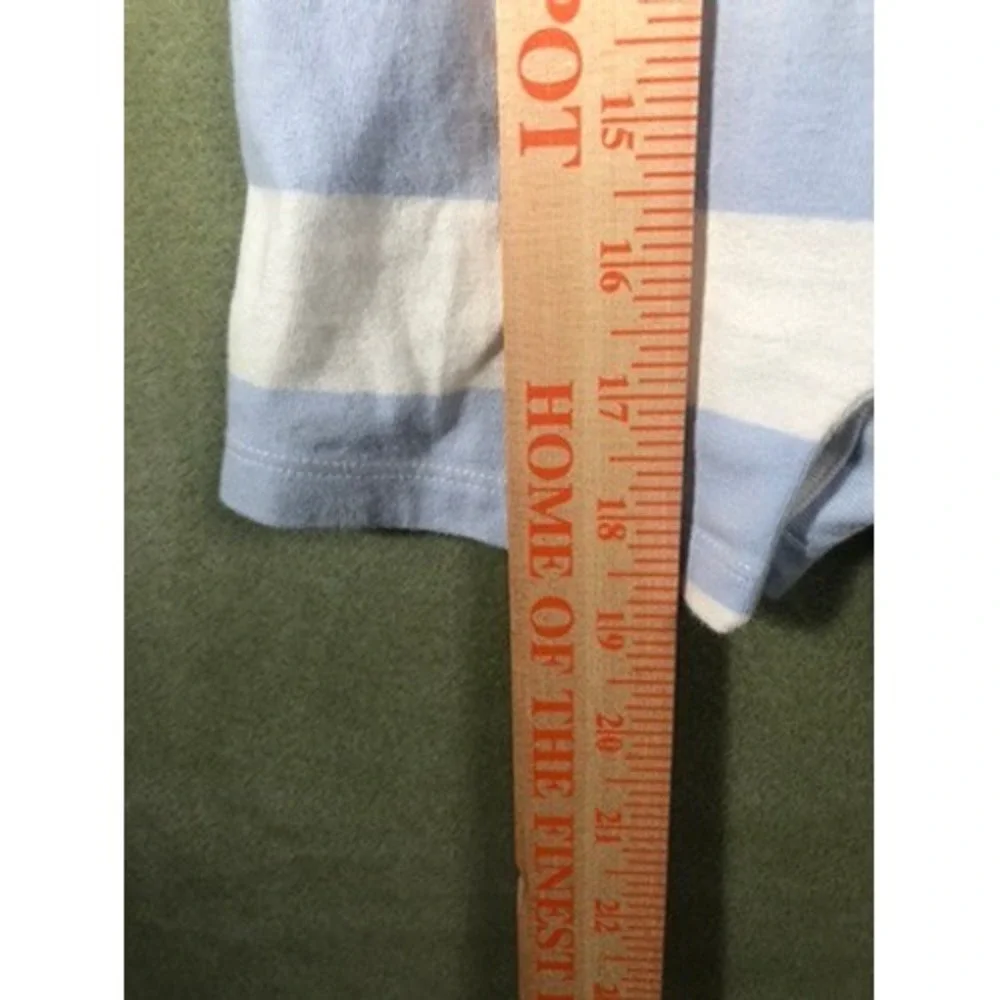 Ralph Lauren Polo Romper Boys 24M Blue White Striped Short Sleeve Cotton Pique